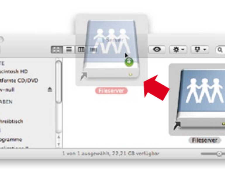 Dokumente und Programme können per Schnellzugriff aus der Finderfenster-Symbolleiste heraus gestartet werden
