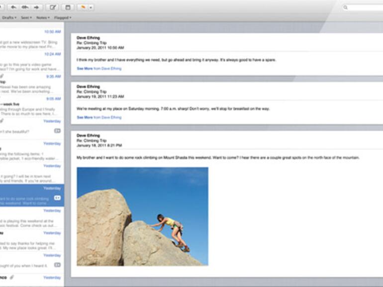 &amp;lt;b&amp;gt;Mail 5: &amp;lt;/b&amp;gt;Eine neue Darstellung und verbesserte Suche sind die Hauptneuerungen in Mail.app unter Lion