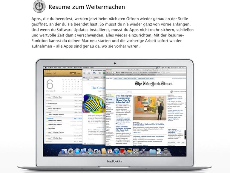 Os X Lion Resume Funktion Mit Tücken Mac Life