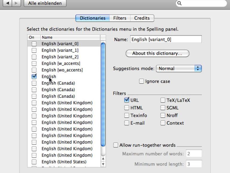 CocoaSpell stammt ursprünglich aus der Unix-/Linux-Welt