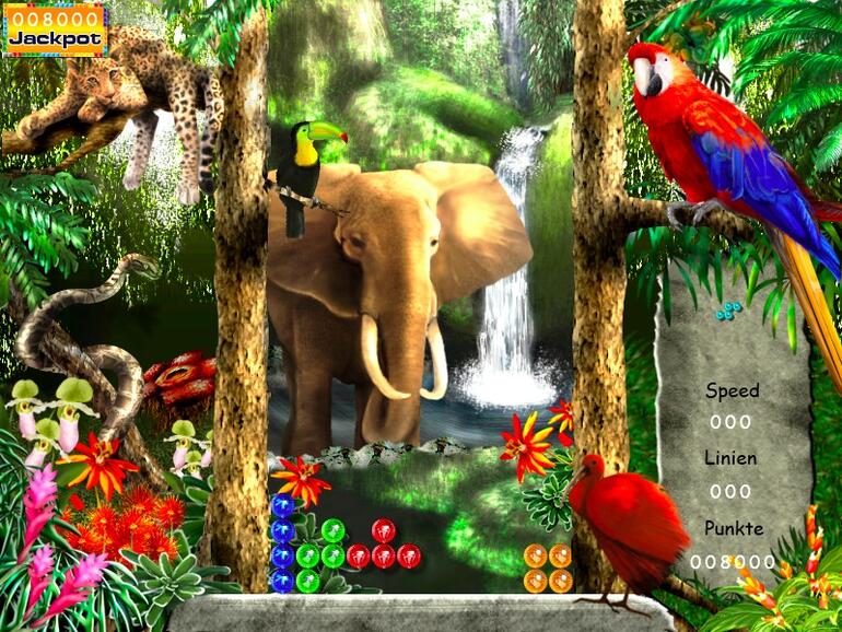 In der kreischbunten Präsentation gehen die Spielsteine fast unter