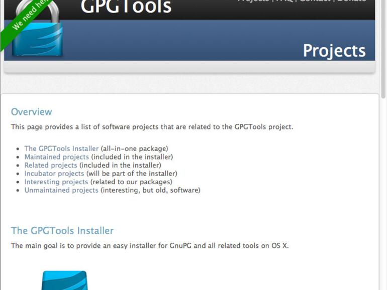 Mit den GPGTools steht Mac-Anwendern ein Verschlüsselungs-Komplettpaket zur Verfügung. Lediglich Lion-Anwender müssen sich die Mail-Implementierung GPGMail separat herunterladen, da diese derzeit lediglich als Alpha-Version bereitsteht.