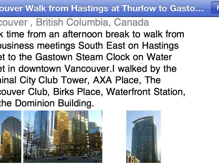 Wegbeschreibung nach Antippen