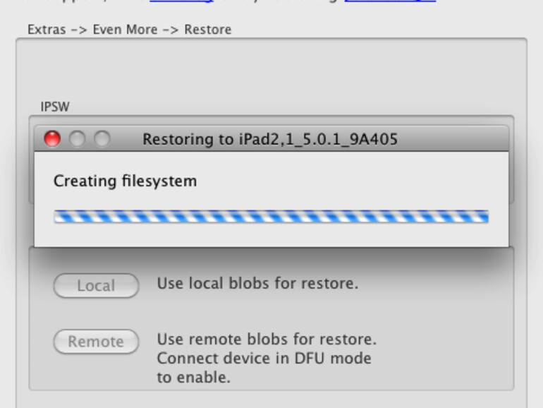 Die Restore-Funktion befindet sich im Menüpunkt  Extras &amp;gt; Even more &amp;gt; Restore.