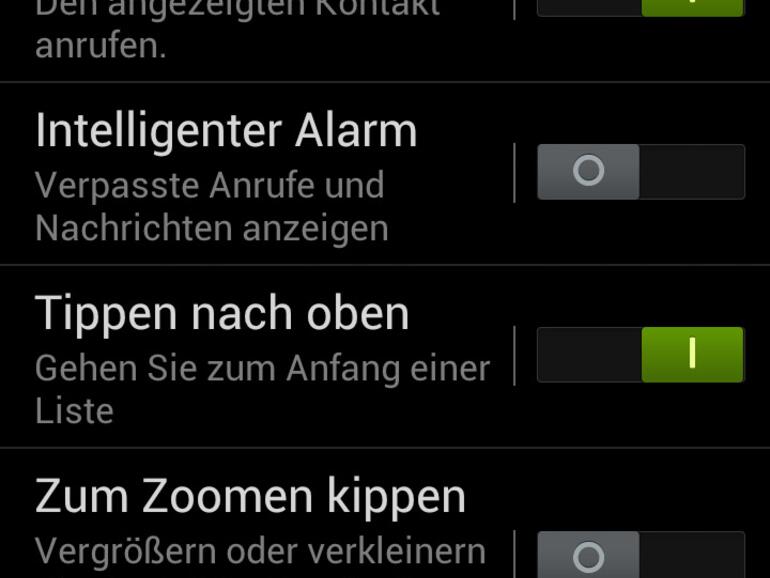 Das Galaxy S III bietet intelligente Bewegungsfunktionen