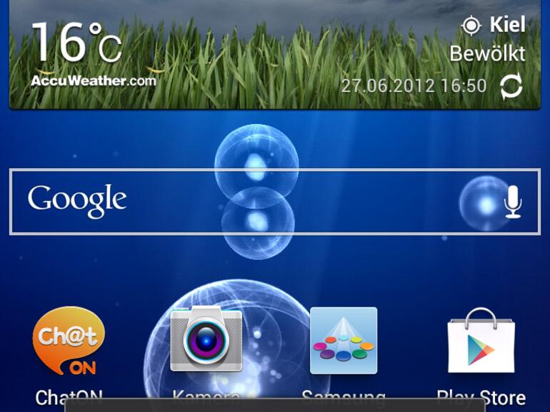 Ein Tippen auf das Touch-Element links unten auf dem Gehäuse ruft ein Kontextmenü auf