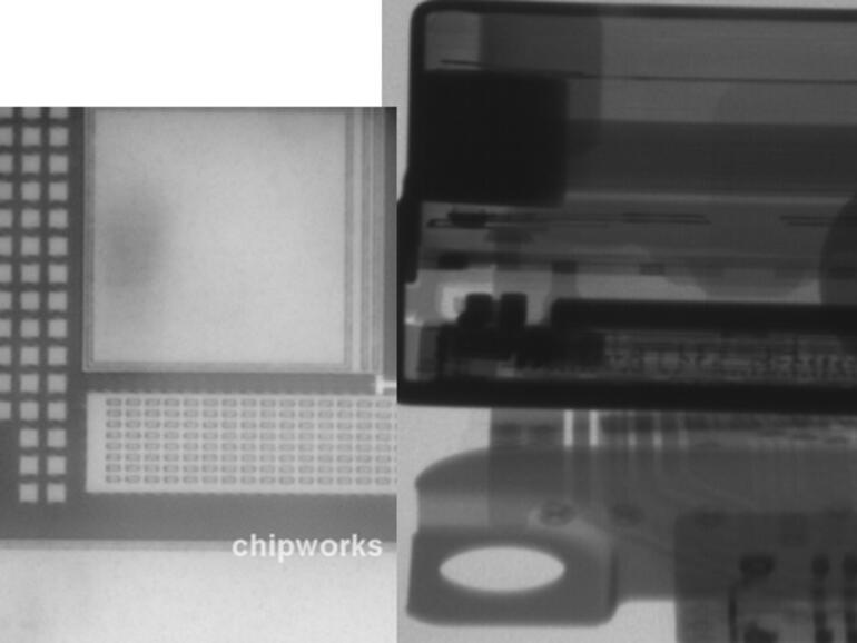 Der Kamerachip im iPhone 5 kommt von Sony. Eine Typenbezeichnung ist auf der Infrarot-Aufnahme nicht zu sehen.