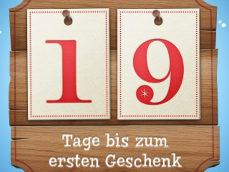 Über Push-Benachrichtigung kann man sich über den Start der Aktion und den täglichen Geschenken informieren lassen. Der Countdown bis zum ersten Geschenk läuft.
