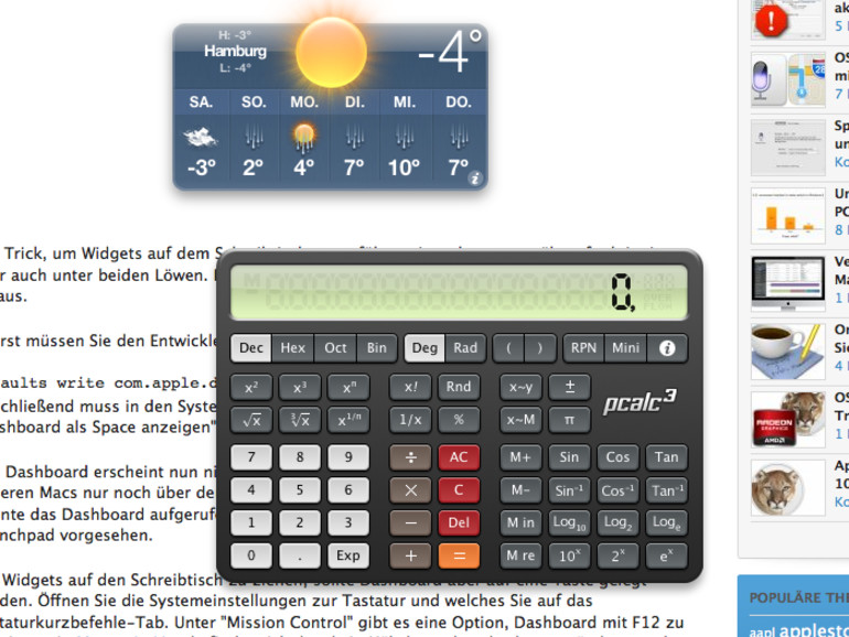 Os X Widgets Auf Dem Desktop Anzeigen Mac Life