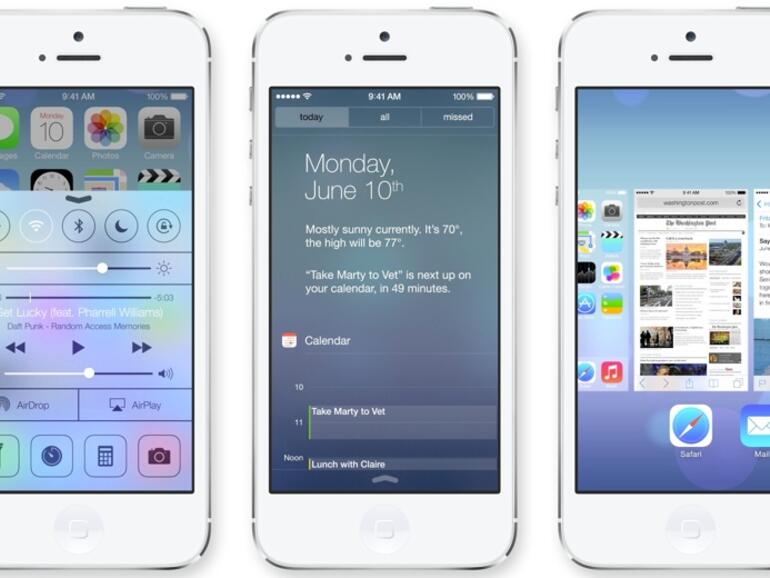 &amp;lt;b&amp;gt;iOS 7:&amp;lt;/b&amp;gt; Control Center, Nachrichtenzentrale und Multitasking