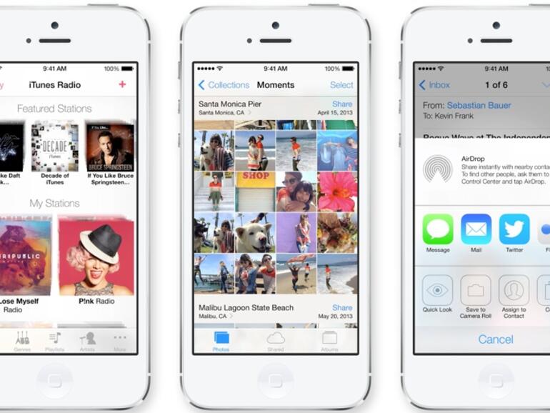 &amp;lt;b&amp;gt;iOS 7:&amp;lt;/b&amp;gt; iTunes Radio, Mail und AirDrop