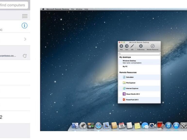 Links die Nutzerführung der iOS-App, rechts ist der Mac-Client zu sehen.