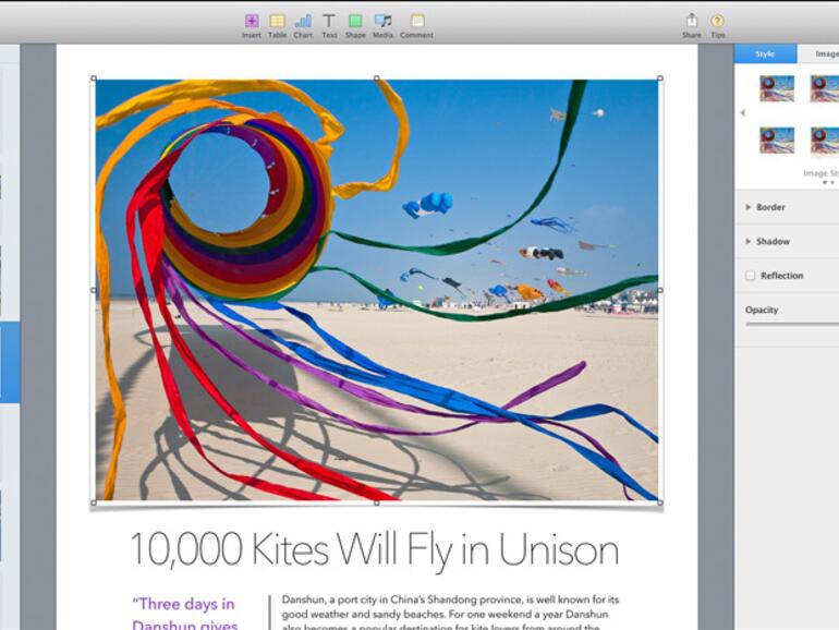 Pages unter OS X Mavericks