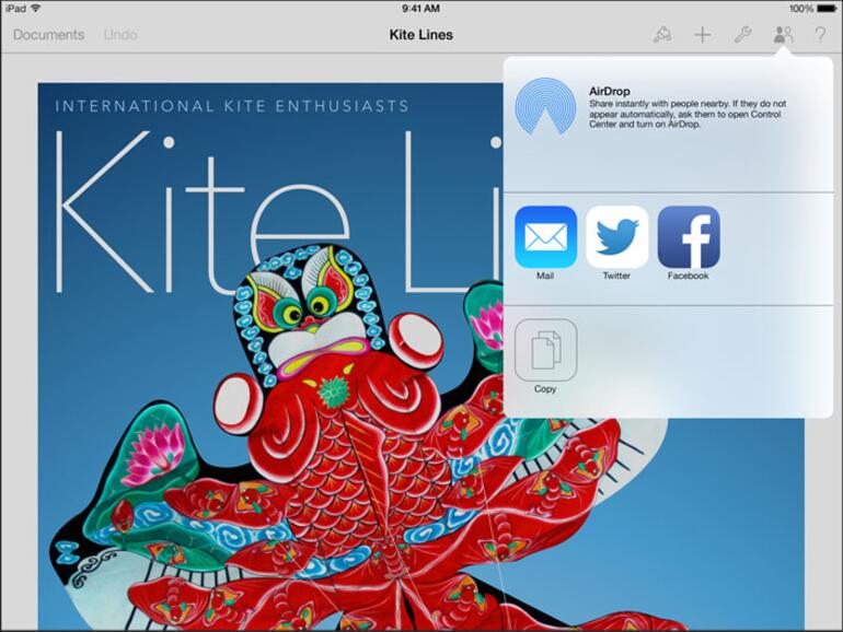Dateiübertragung per AirDrop.