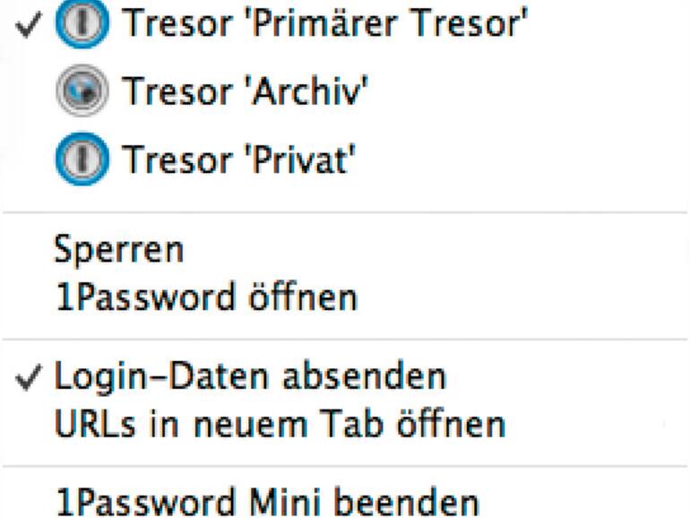 1Password kann jetzt mehrere Tresore verwalten und bringt die Menü-Erweiterung 1Password mini mit.