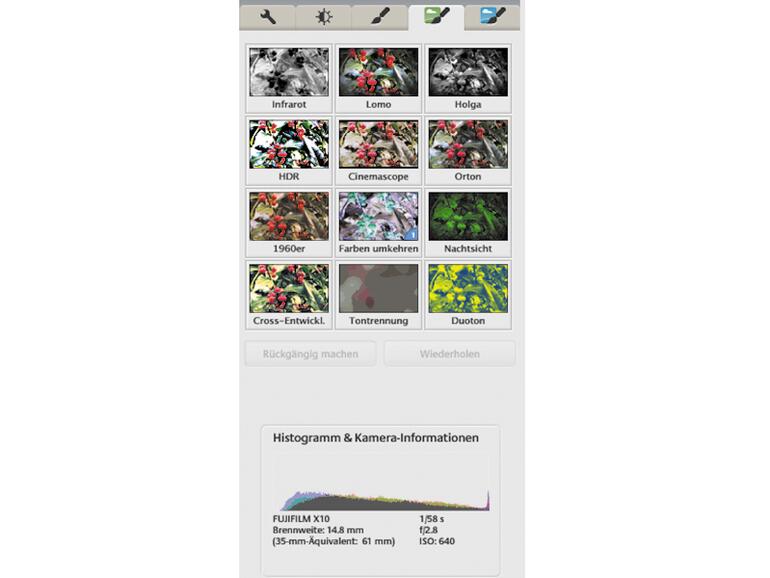 Zahlreiche Filter sorgen für coole Effekte.