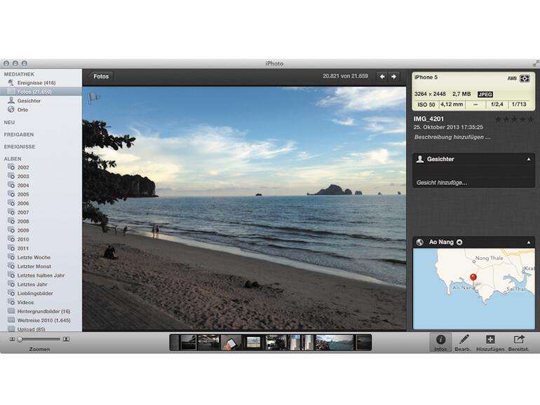 iPhoto und Picasa können beide Geotag-Informationen auf einer Karte darstellen.