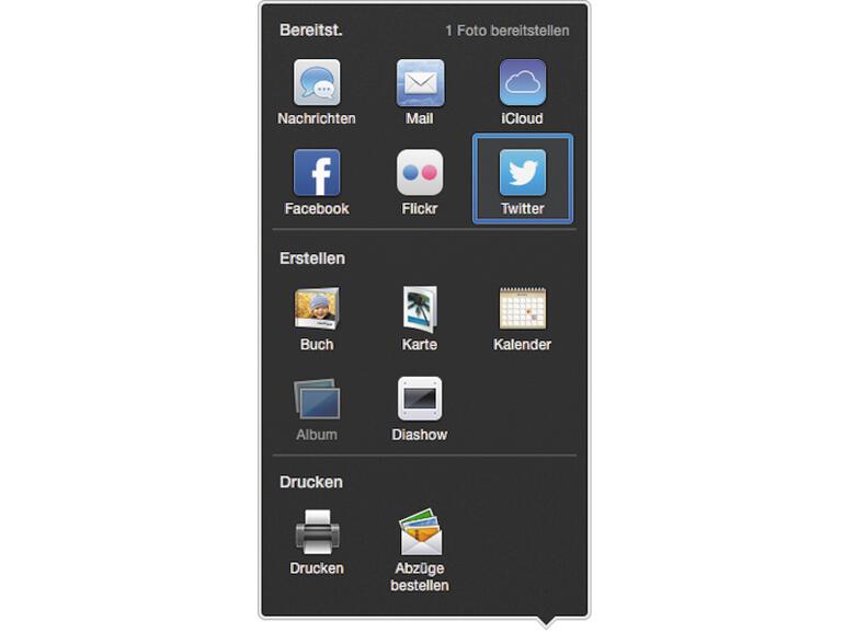 Die Weitergabe an Web-Dienste oder Apples eigenen Entwicklungsservice ist ein Kinderspiel