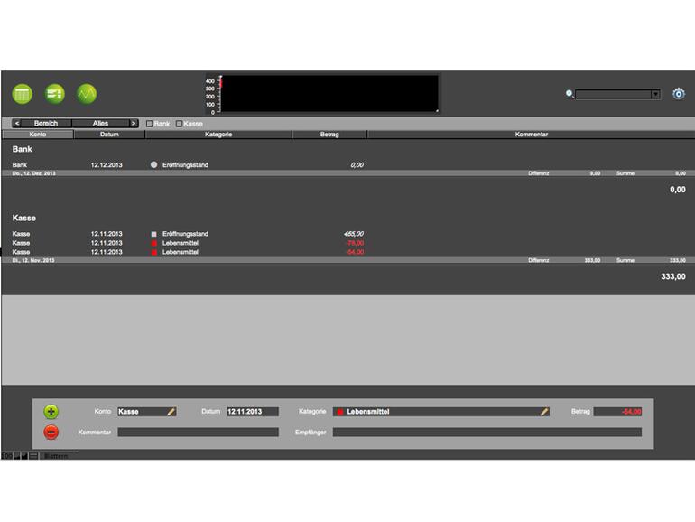 Völlig kostenlos ist das Kassenbuch. Die FileMaker-App ist aber etwas spröde in der Bedienung.