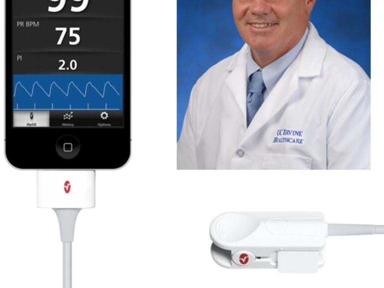 Dr. med Michael O'Reilly und das Pulsoximeter iSPO2 von Massimo Corp.