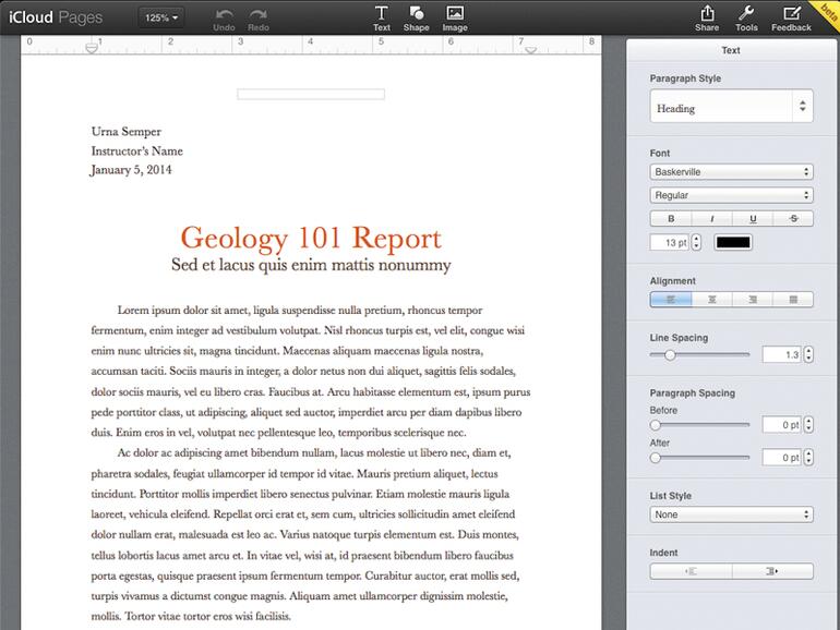 Über die iCloud können Dokumente auch online bearbeitet werden