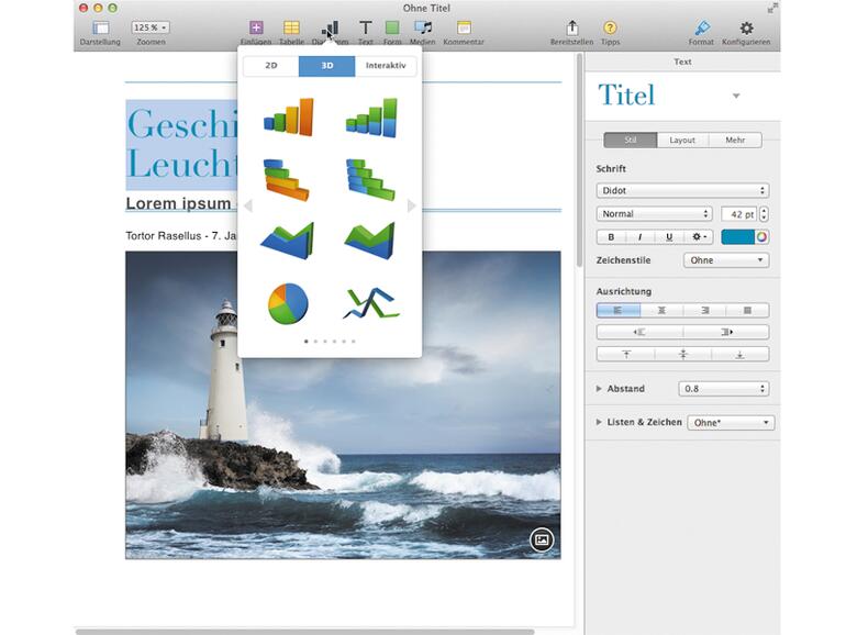 Die Funktionsvielfalt von Pages 5 lässt noch etwas zu wünschen übrig