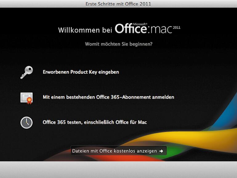 Word 2011 muss installiert und aktiviert werden