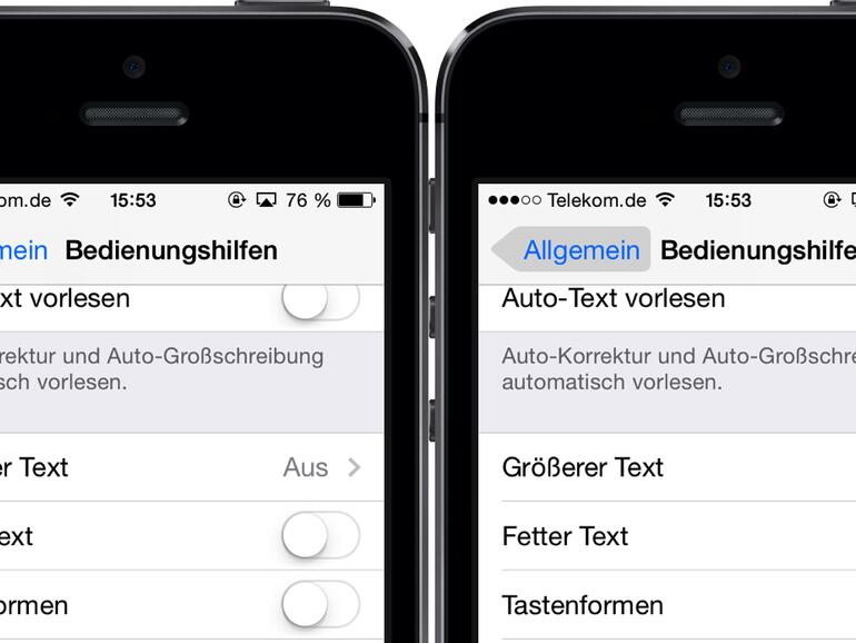 &lt;b&gt;Erkennbarere Tasten: &lt;/b&gt;In den Bedienungshilfe-Einstellung können künftig Schaltflächen wieder als solche erkennbar gemacht werden. Für iOS-Einsteiger sicherlich eine große Hilfe.