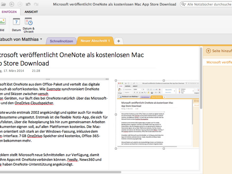 microsoft onenote for mac app