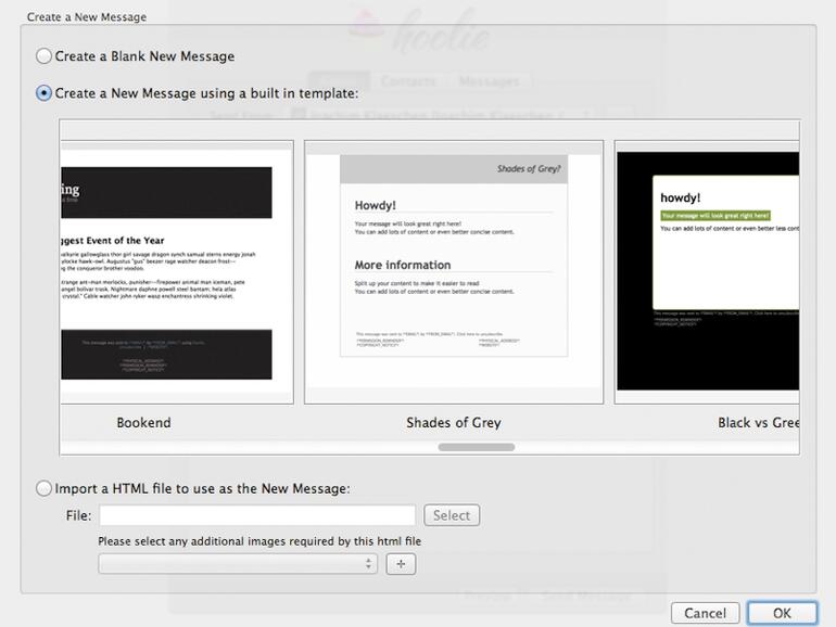 Das vergleichsweise schmucklose Hoolie bietet die Möglichkeit, die Adressaten eines Newsletters automatisch persönlich anzusprechen.