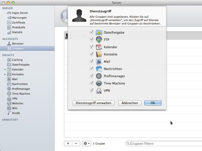 Aus Gründen der Sicherheit lassen Sie Ihre Server-Nutzer nur Dienste nutzen, die tatsächlich laufen.