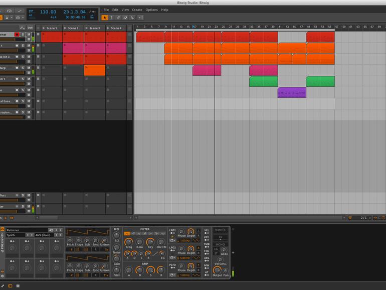 Bitwig Studio kombiniert Elemente linearer Sequenzer mit denen Performance-orientierter Programme