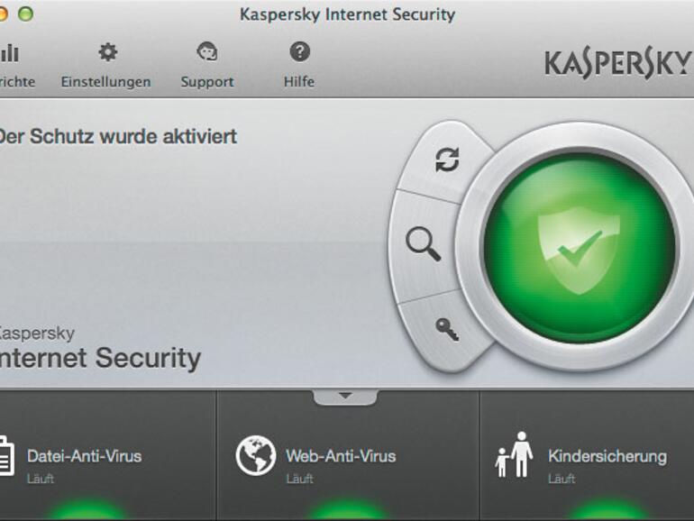 Das Hauptfenster von Kaspersky Internet Security.