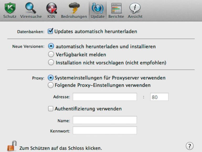 Die Updatefunktion von Kaspersky Internet Security.