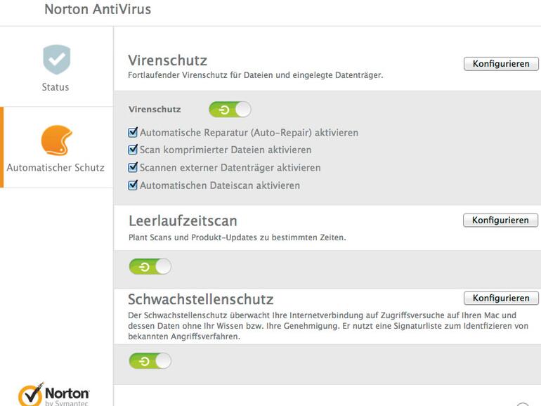 Norton Antivirus besitzt einen Schwachstellenschutz gegen Bedrohungen aus dem Internet.