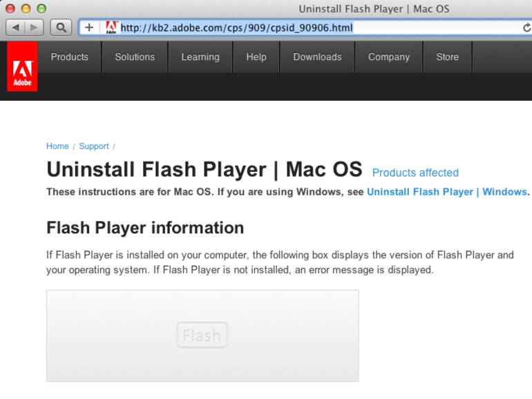 Radikal: Flash deinstallieren