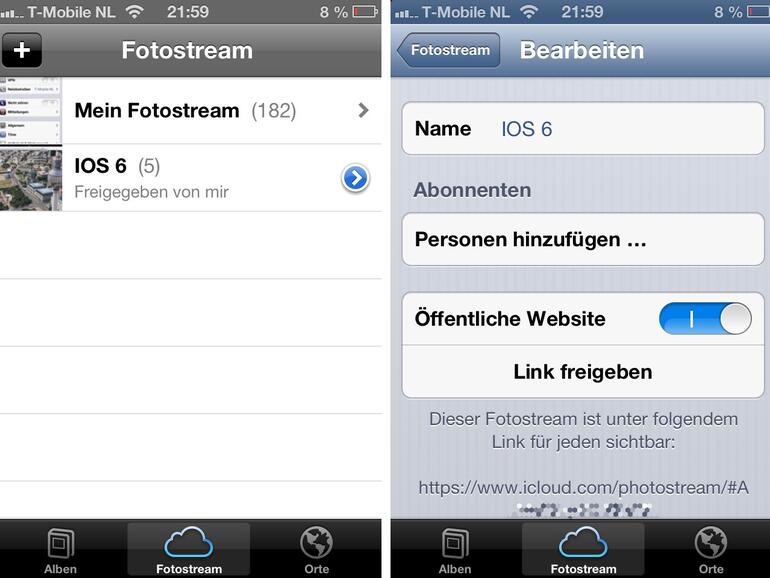 Fotostream erstellen