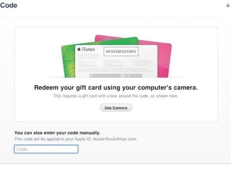 iTunes-Guthabenkarten scannen
