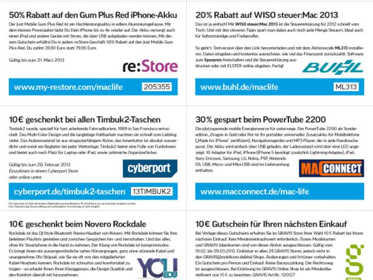 Mac Life 03|2013: Gutschein-Beileger Rückseite