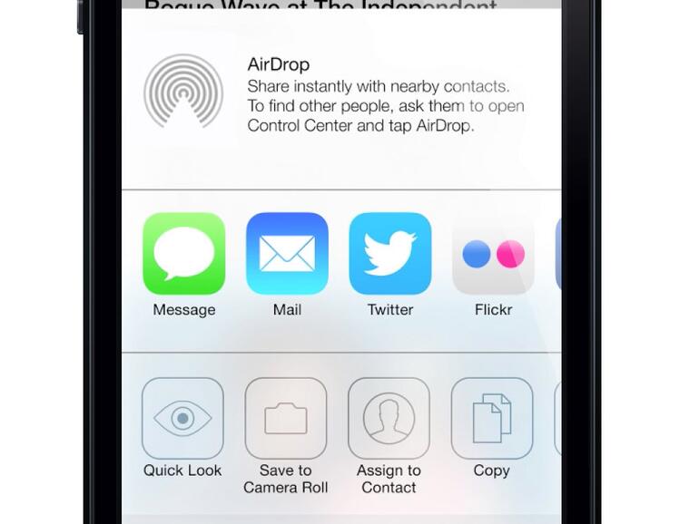 Neu in iOS 7: AirDrop