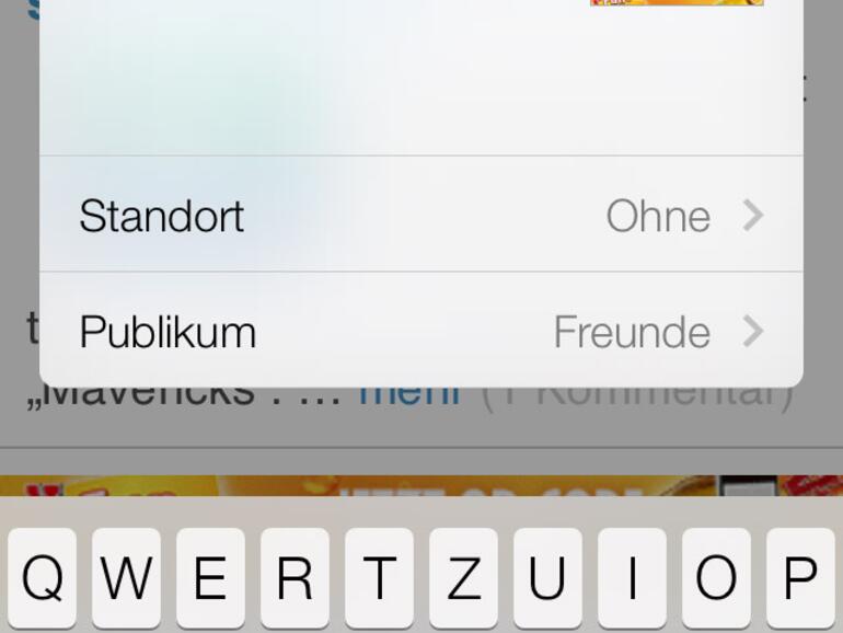 Safari: Facebook-Sharing