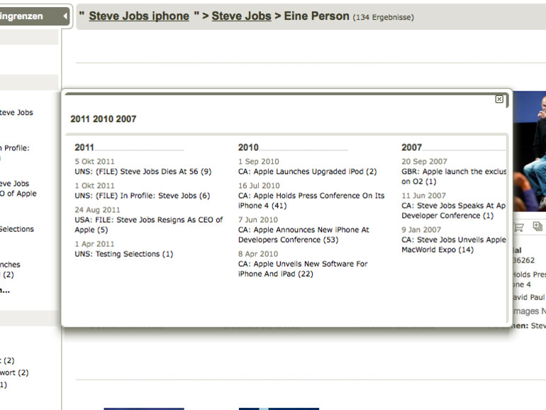 Suchresultate filtern