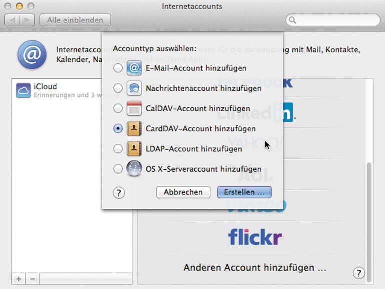 2. Account-Daten eingeben