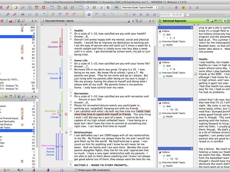 MAXQDA Benutzeroberflaeche