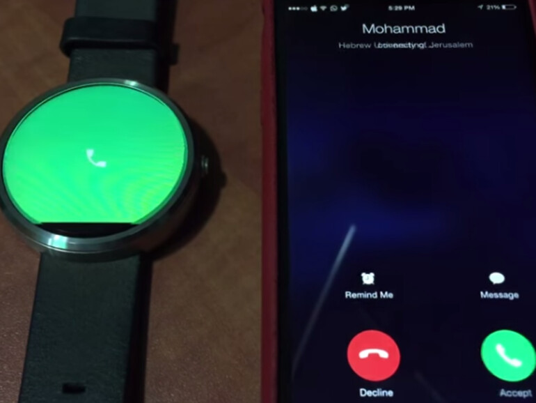 Dem Software-Entwickler Mohammad Abu-Garbeyyeh ist es gelungen, eine Smartwatch, eine Moto 360, mit dem Betriebssystem Android Wear mit einem iPhone zu koppeln