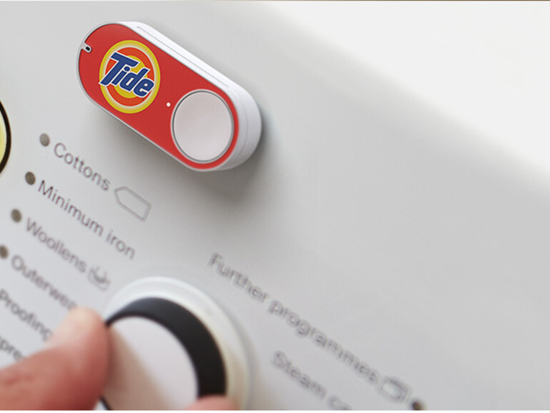 Nutzer können den Dash Button, der für ein einzelnes bestimmtes Produkt gedacht ist, über Amazon beziehen