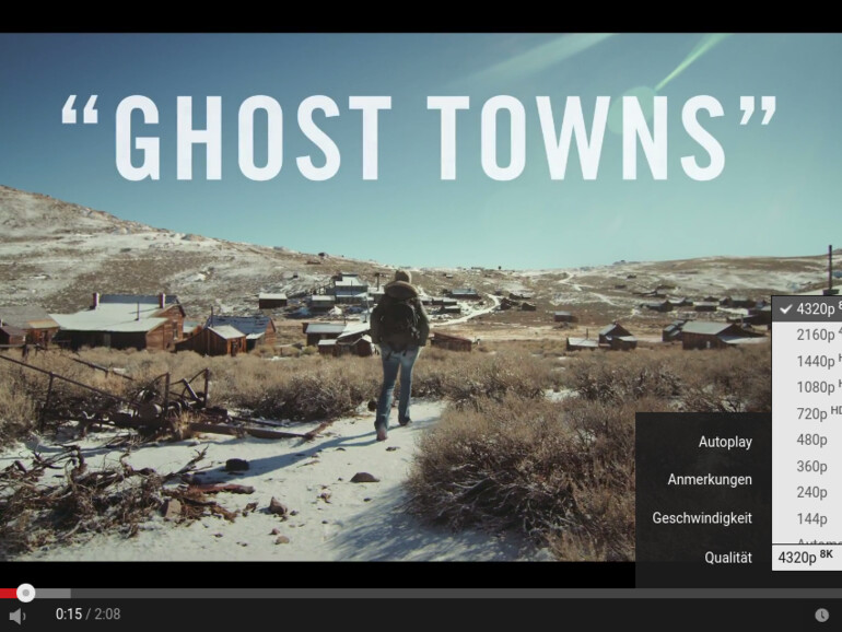 Auf YouTube gibt es ein erstes Video mit 8K-Auflösung