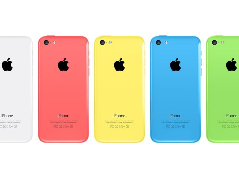 Das iPhone 5c in fünf verschiedenen Farben