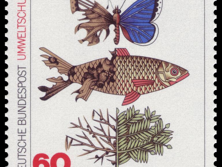 Briefmarke der Deutschen Bundespost von 1981 aus der Serie Für den Umweltschutz.
