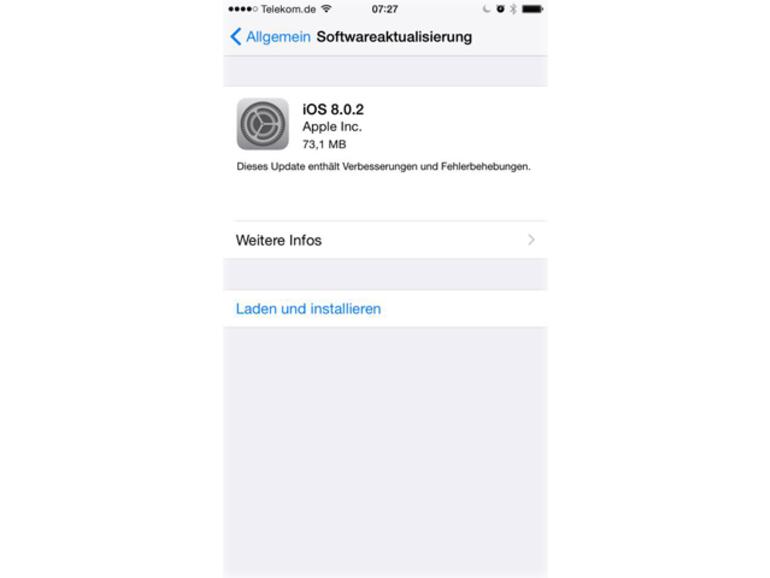 iOS 8.0.2 ersetzt iOS 8.0.1 und behebt damit verbundene Probleme